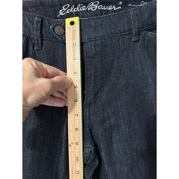 Eddie Bauer Curvy Fit Trouser Boot cut Dark Wash Womens Blue Jeans Sz 8T - Picture 6 of 16